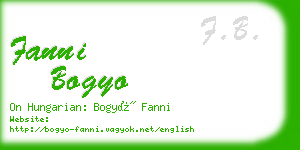 fanni bogyo business card